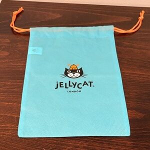 Jellycat Turquoise Dust Bag with Orange Strings